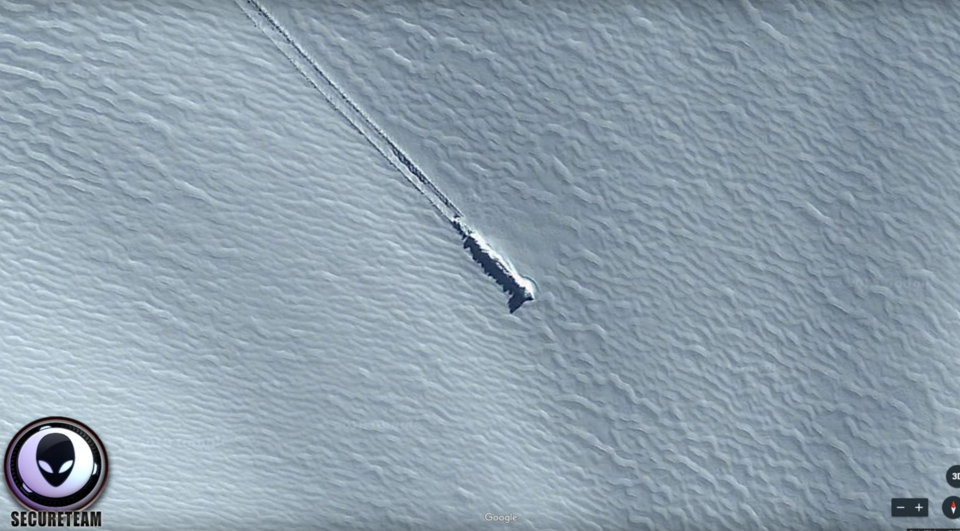 The narrator points out the perfectly shaped 'sharp' trail indicates something more than a landslide. Photo: Youtube/Secure Team 10