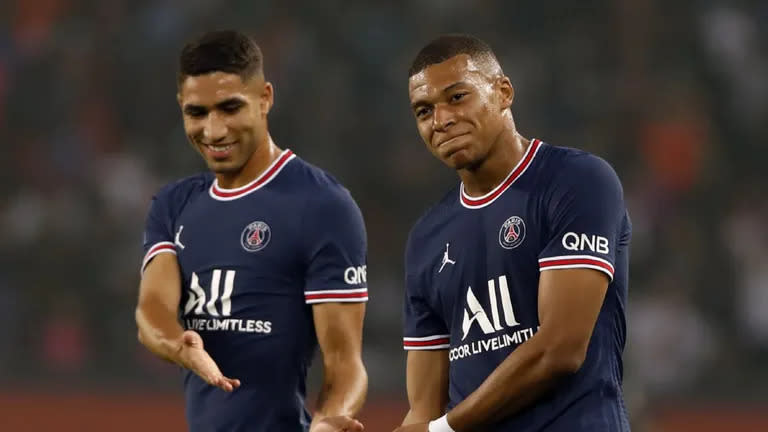 Achraf hakimi y mbappe, algunas de las figuras del partido de este jueves.