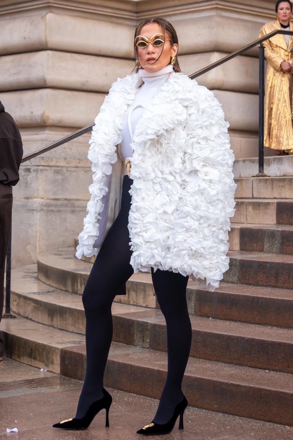 Jennifer Lopez attends the Schiaparelli Haute Couture at Paris Fashion Week 2024.