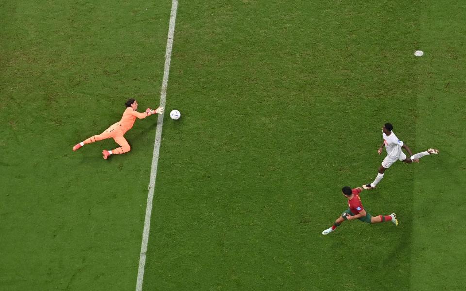 Yann Sommer catches the ball during the Qatar 2022 World Cup round of 16 f - afp