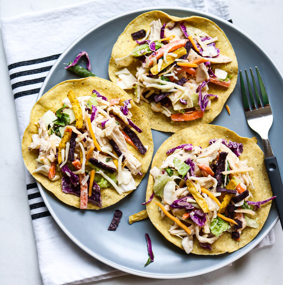 3-Ingredient Chicken Salad Tostadas