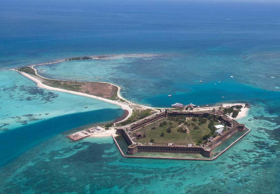 Fort Jefferson, seen in May 2015, "was built to protect one of the most strategic deepwater anchorages in North America, according to the National Park Service.