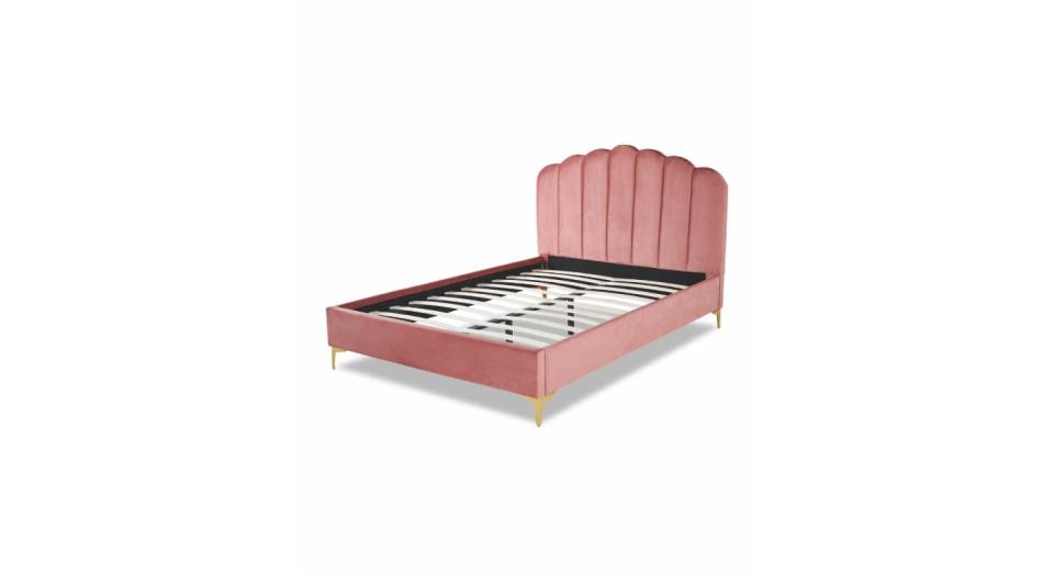 Pink King Size Scallop Bed