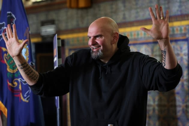 fetterman-wins.jpg Senate Candidate John Fetterman Campaigns In Harrisburg, Pennsylvania - Credit: Win McNamee/Getty Images