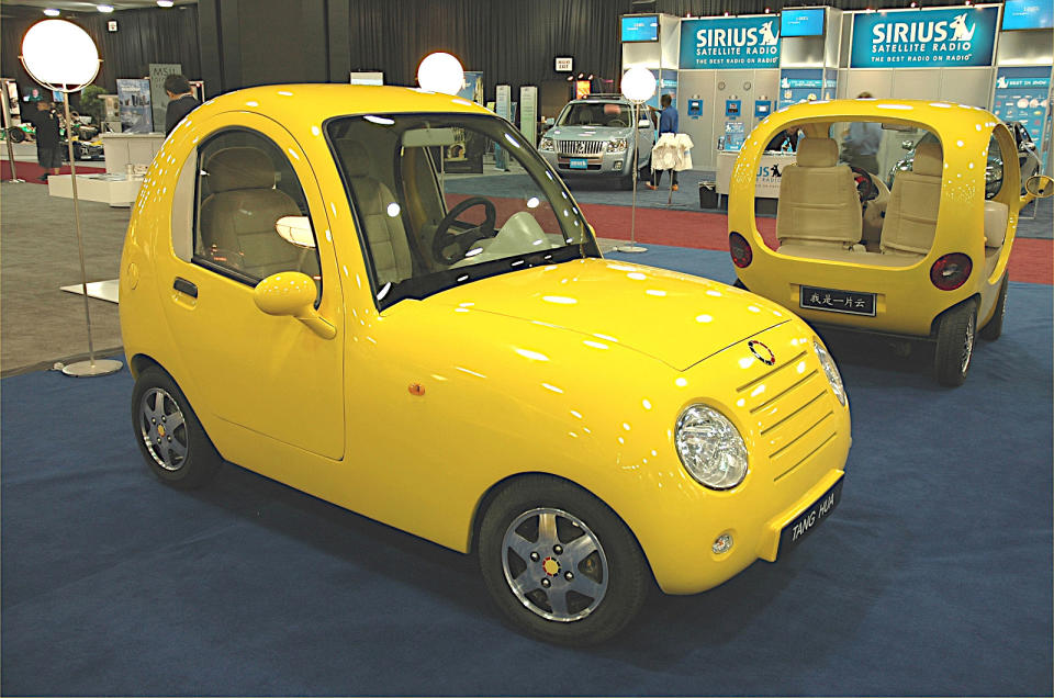 <p>The three Tang Hua electric concepts displayed at the 2008 Detroit Show all had a friendly look which were supposed to be indicative of Chinese culture.</p><p>The Book of Songs, perhaps the best-named of the trio, was also the most cartoon-like, but the Piece of Cloud and the amphibious Detroit Fish ran it close. They were all claimed to be suitable for tourist areas, large communities, university campuses and small towns, but the project doesn’t seem to have got much further.</p>