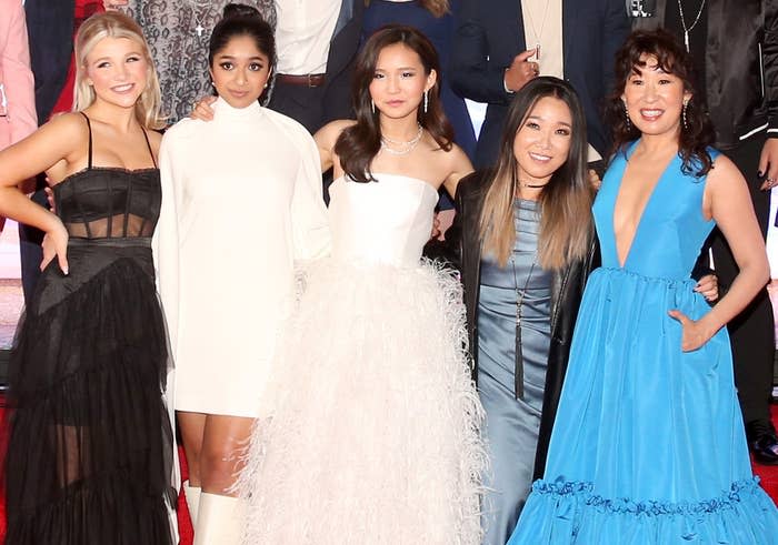 Stars Rosalie Chiang poses with some of her other castmates