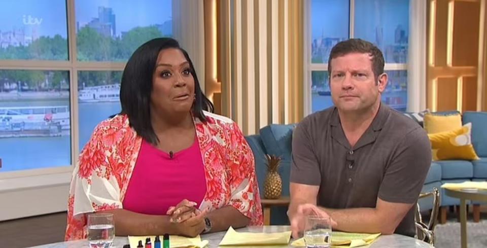 Dermot O’Leary was left red-faced after he swore live on-air (ITV/This Morning)