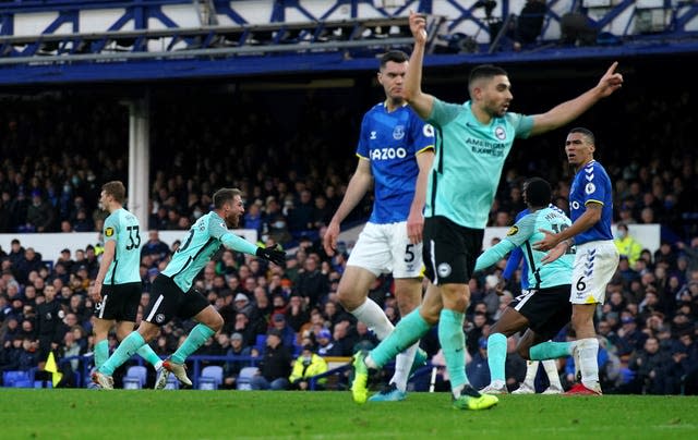 Alexis Mac Allister, second left, celebrates his second goal