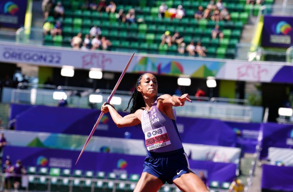 Johnson-Thompson was unable to close the gap to the medals. (Martin Rickett/PA) (PA Wire)