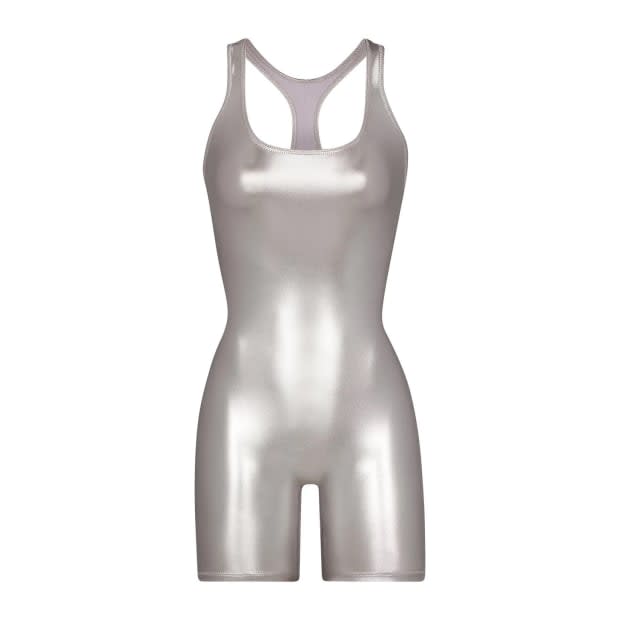 <p>Skims Metallic Swim Cycle Suit, $128, <a href="https://rstyle.me/+wXUoHSE6HR3VTY3_MLH_LQ" rel="nofollow noopener" target="_blank" data-ylk="slk:available here;elm:context_link;itc:0;sec:content-canvas" class="link ">available here</a> (XXS-4XL)</p>
