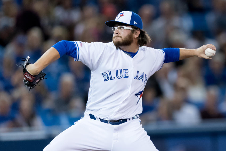 TORONTO, ON - SEPTEMBER 13: Toronto Blue Jays Pitcher Anthony Kay (70) throws a pitch during the MLB regular season game between the Toronto Blue Jays and the New York Yankees on September 13, 2019, at Rogers Centre in Toronto, ON, Canada. (Photo by Julian Avram/Icon Sportswire via Getty Images)