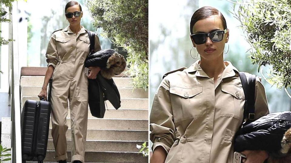 <p>Irina Shayk packed a bag and left the home she shares with Bradley Cooper hours before the news of their breakup exploded on the Internet. The supermodel was seen walking out of their Los Angeles mansion Thursday while carrying her large luggage. Looking somber, Shayk wore oversized sunglasses to hide her eyes while sporting a […]</p> <p>The post <a rel="nofollow noopener" href="https://theblast.com/irina-shayk-packed-bag-split-bradley-cooper/" target="_blank" data-ylk="slk:Irina Shayk Seen Leaving Bradley Cooper’s House with Bags Packed After Split;elm:context_link;itc:0;sec:content-canvas" class="link ">Irina Shayk Seen Leaving Bradley Cooper’s House with Bags Packed After Split</a> appeared first on <a rel="nofollow noopener" href="https://theblast.com" target="_blank" data-ylk="slk:The Blast;elm:context_link;itc:0;sec:content-canvas" class="link ">The Blast</a>.</p>