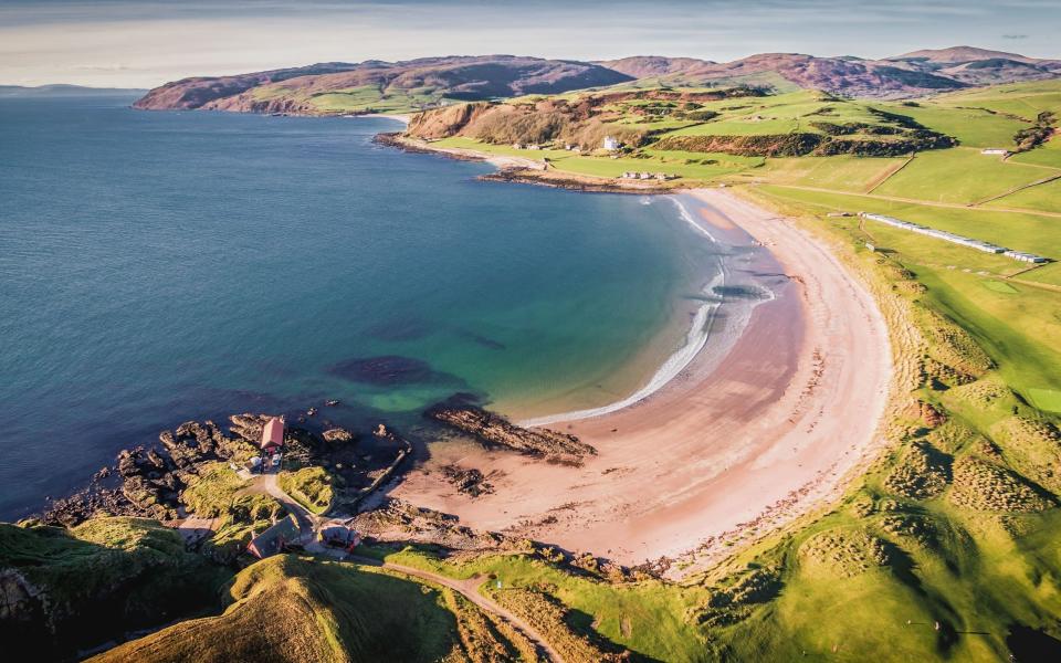 Dunaverty Bay with Ireland across the sea