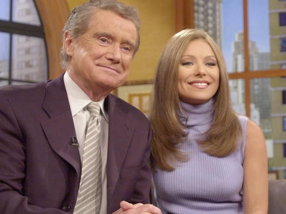 Regis Philbin and Kelly Ripa on the set of "Live With Regis and Kelly."