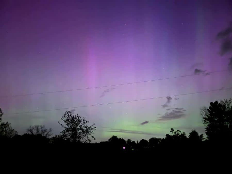 The northern lights in Allegan on May 10, 2024. (Courtesy Erica Freund)