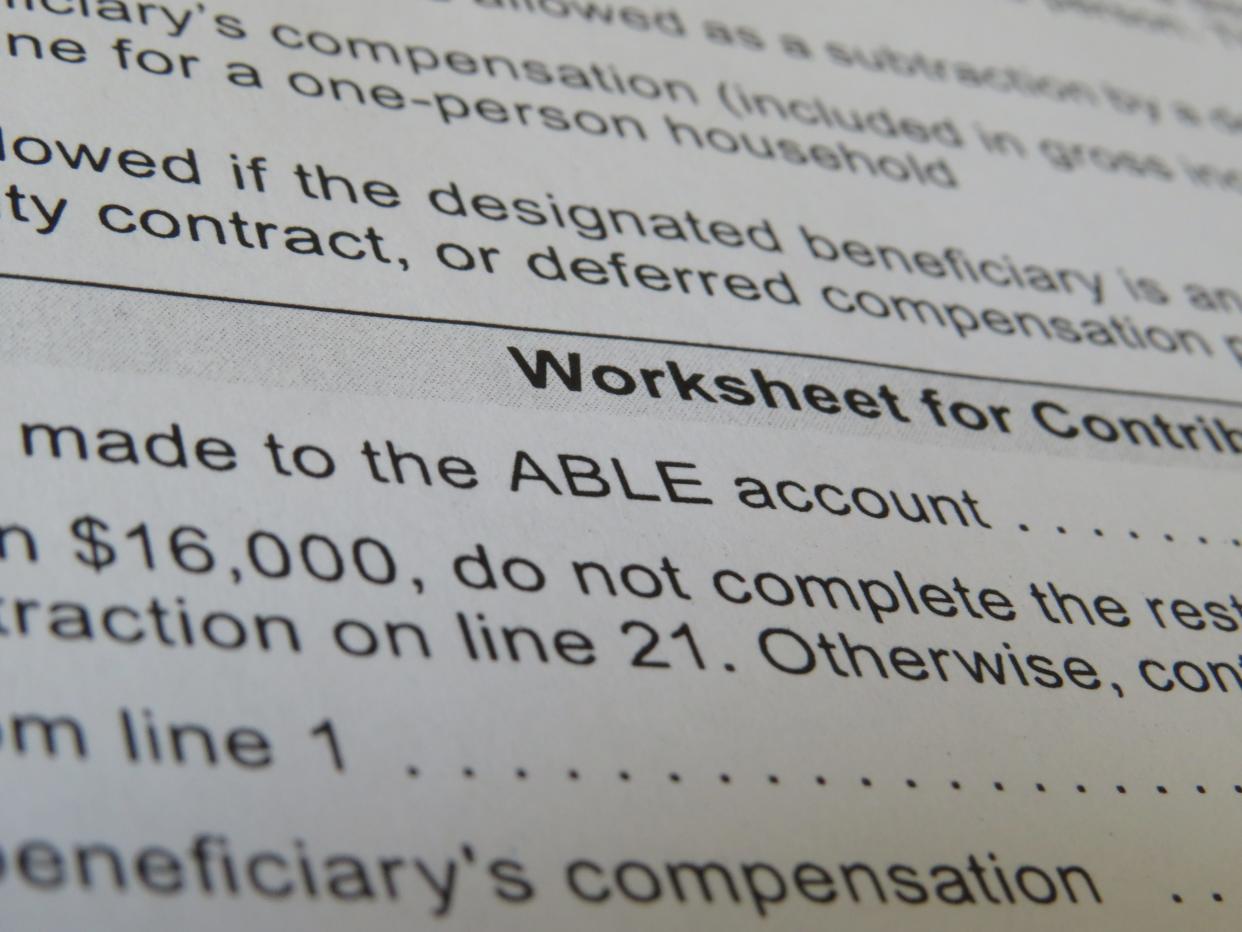 A state tax form describes how filers can deduct contributions to ABLE accounts from income taxes. Wisconsinites can open the accounts, but the state does not offer a program of its own.