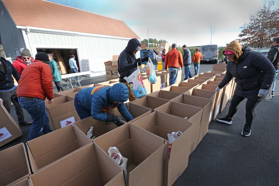 Operation Blessing with the help of many volunteers put together hundreds of Thanksgiving baskets of food for families in the Seacoast area Nov. 21, 2022.