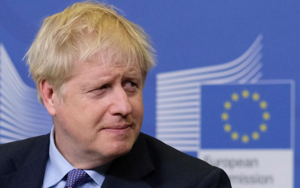 Boris Johnson said he still had hopes that a deal could be reached to ease trade tensions in Northern Ireland, but reiterated Article 16 was an option being considered - Olivier Hosley/EPA-EFE/Rex