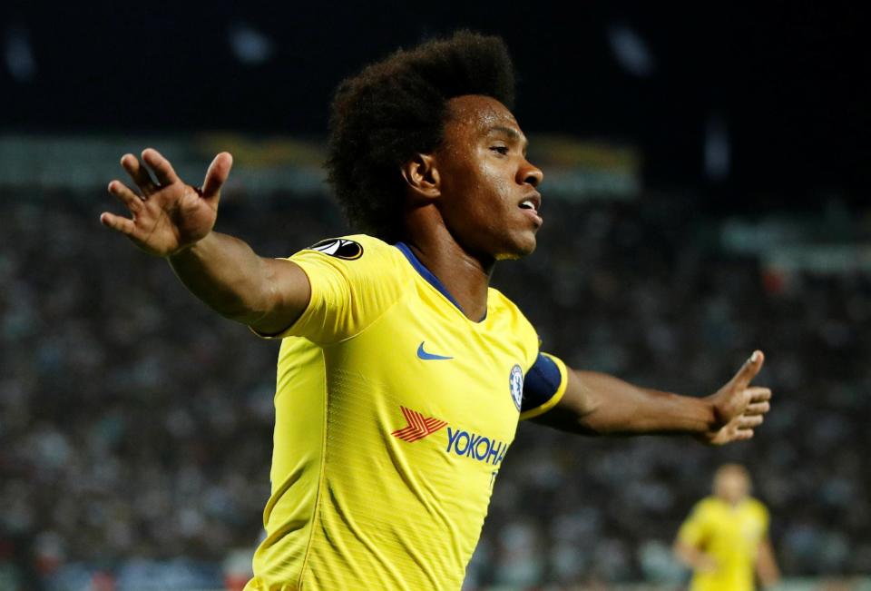 Willian captained the Blues in their return to the Europa League: REUTERS