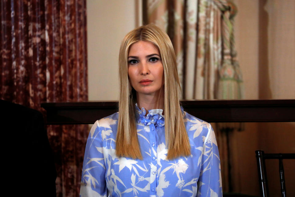 White House senior advisor Ivanka Trump attends release of 2019 Trafficking in Persons report at the State Department in Washington, U.S., June 20, 2019. REUTERS/Yuri Gripas