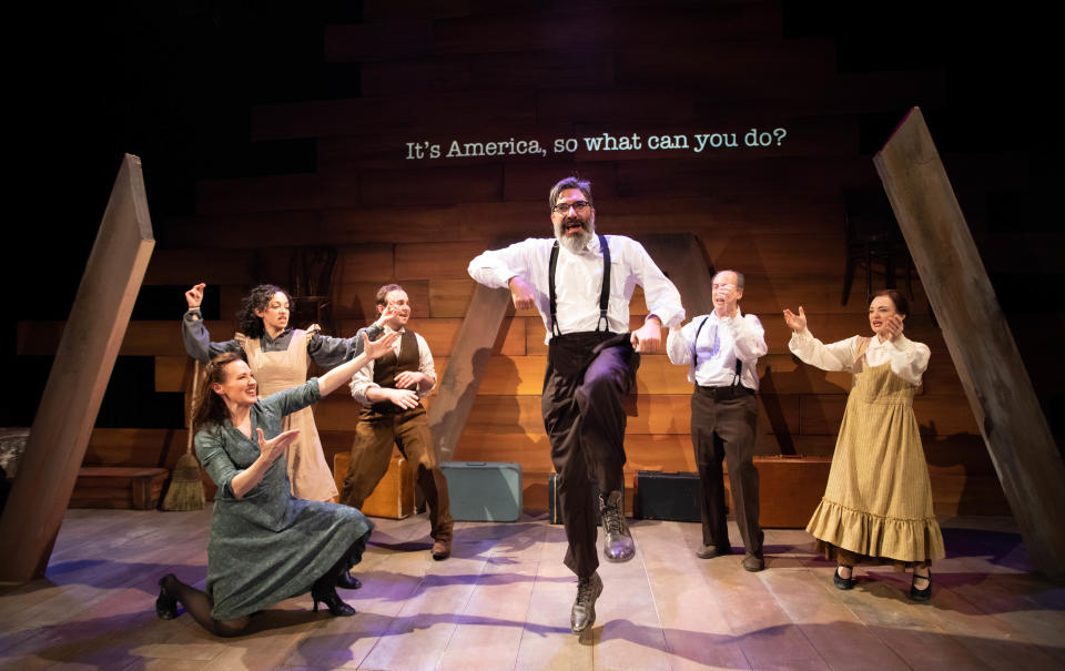 From left, Aimee Doherty, Anna Slate, Patrick O’Konis, Dave Rabinow, Scott Levine and Stephanie Carlson in "Indecent," by Paula Vogel, at Wilbury Theatre Group through May 7.