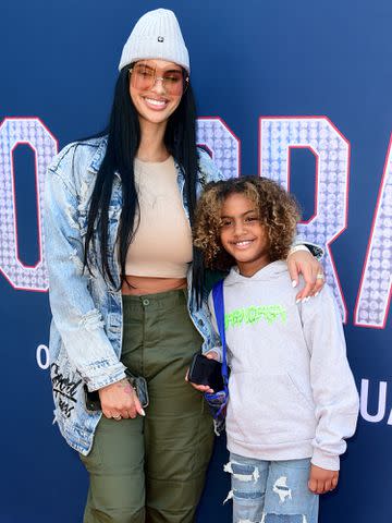 <p>Vivien Killilea/Getty</p> Johanna Leia and Savanna Smith attend a Creator Tailgate in support of Paramount Pictures' '80 for Brady' on January 28, 2023 in Los Angeles, California. .