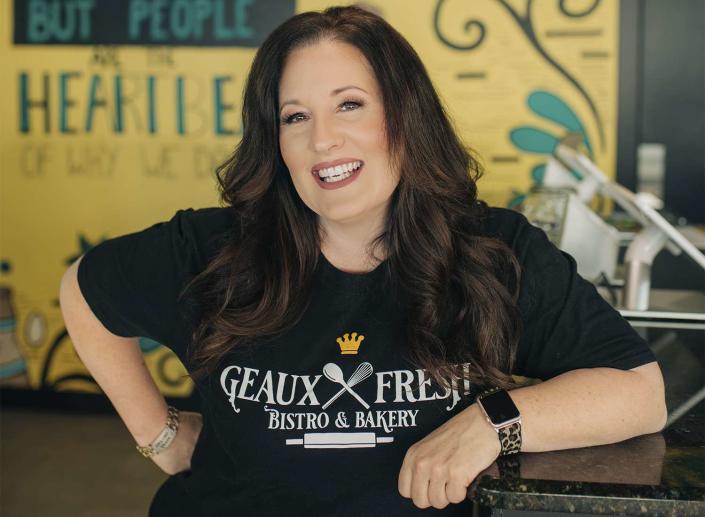 Jodie Martin, owner of Geaux Fresh with her staff and family. May 7, 2022. Minden, LA. Credit: Misty Swilley Photography Hair &amp;amp; Makeup: Madison Swilley