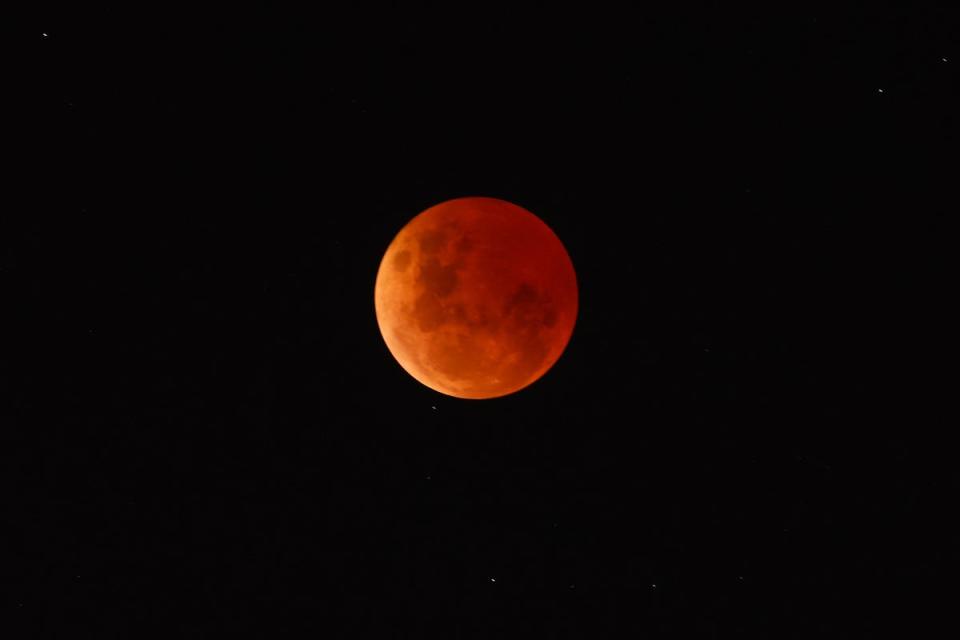 A blood moon seen over Australia this week (Getty Images)