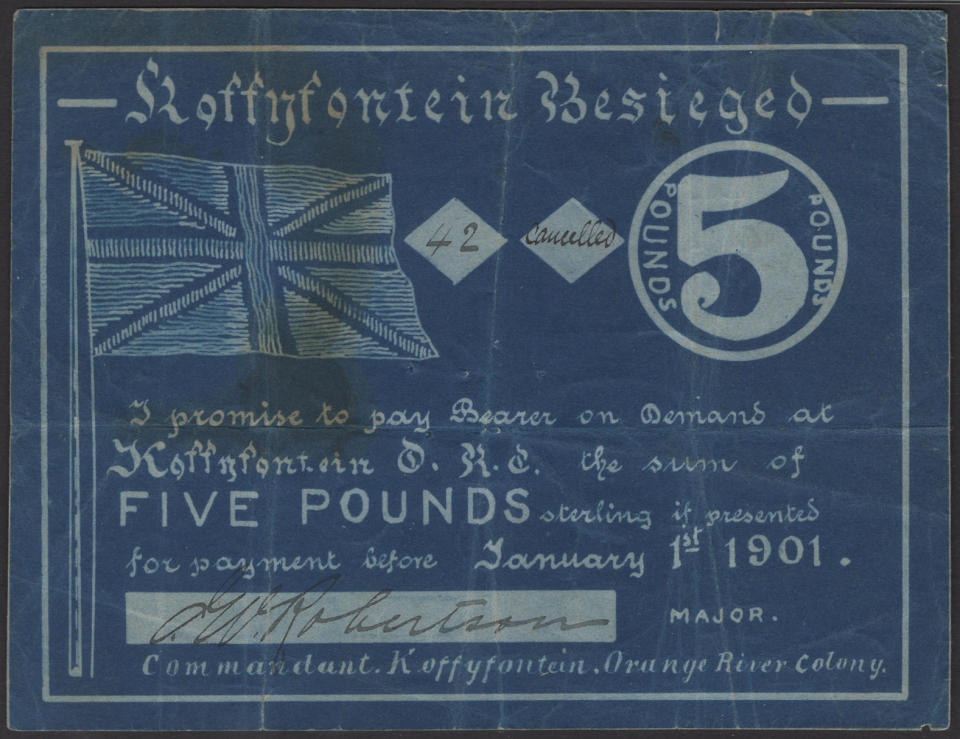 Rare £5 issued in the town of Koffyfontein. (SWNS)