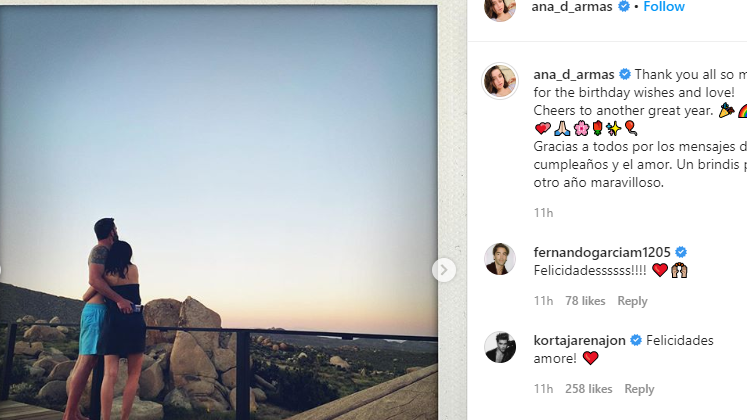 Screengrab Ana de Armas' Instagram