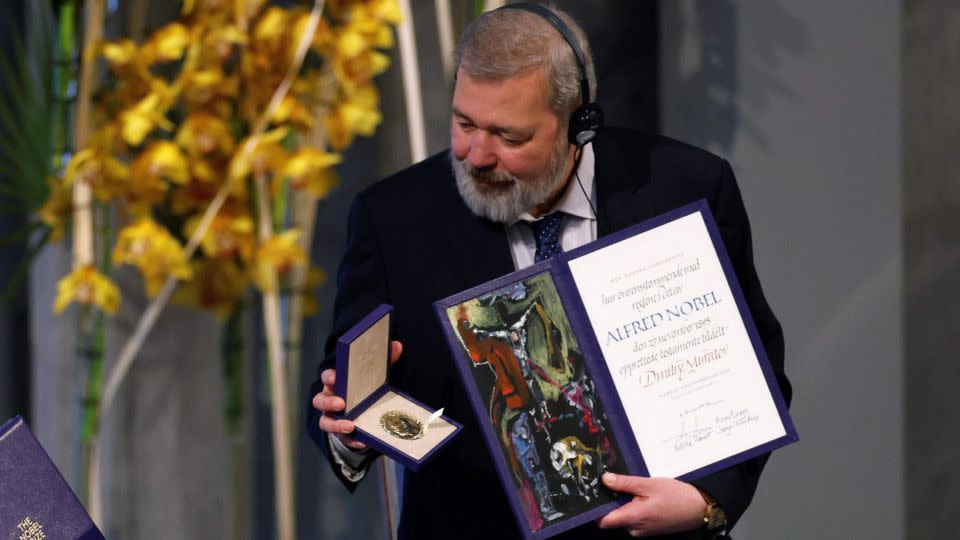 Muratov accepted the peace prize at the award ceremony in Oslo, December 10, 2021. - ODD ANDERSEN/AFP/AFP via Getty Images