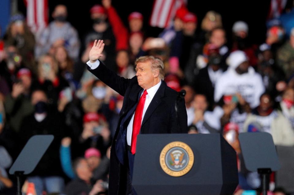 (FILE) Former president Donald Trump was seen in a video asking the crowd to clap for him  (REUTERS)