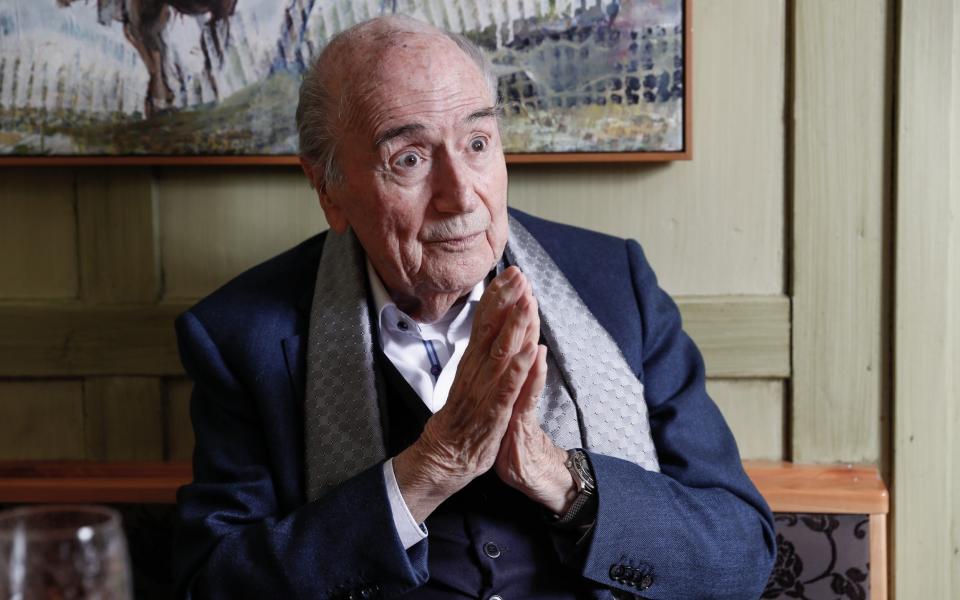 Sepp Blatter in Zurich being interviewed by Telegraph Sport