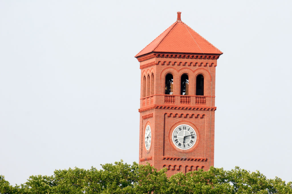 Clock tower at Hampton University in Hampton, Va.