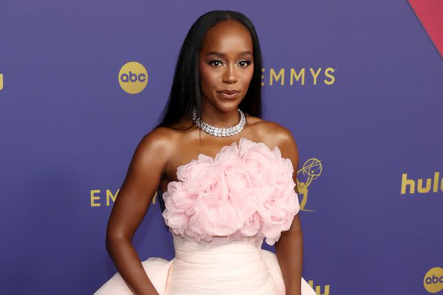 <p>Kevin Mazur/Getty</p> Aja Naomi King attends the 76th Primetime Emmy Awards on Sept. 15, 2024 in Los Angeles, Calif.