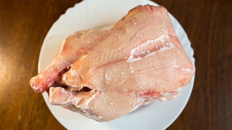 Whole frozen chicken