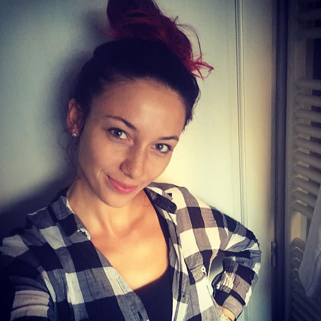 <p>Delphine Wespirer (Miss France 2012) s’en vantait presque en septembre dernier en affichant clairement “sans maquillage” sur cette photo. <br>Crédit : @wespiserd </p>