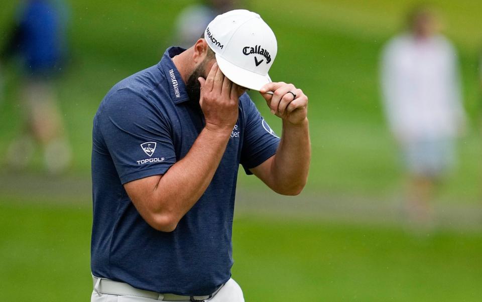 Jon Rahm is a frustrated man as he fights to make the cut - Abbie Parr/AP