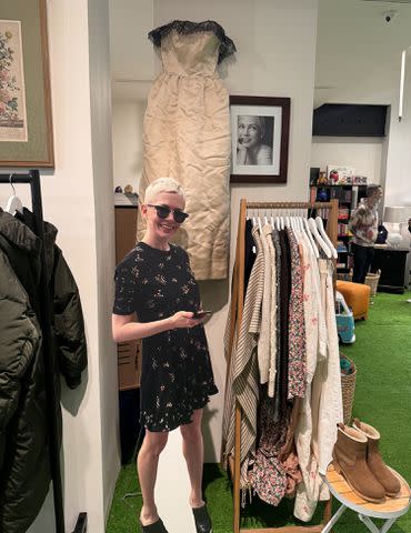 <p>Hedy Phillips </p> Clothing items donated by Michelle Williams for Busy Philipps' garage sale