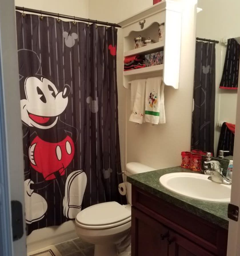 Mickey is front and center in this bathroom. (Courtesy: Zillow)