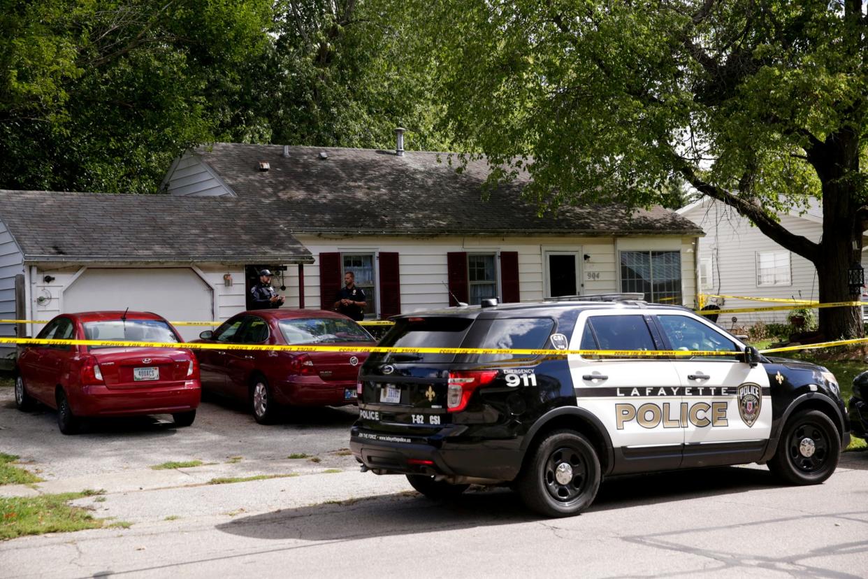 Lafayette Police investigate a suspicious death at a house on the 900 block of Southlea Drive, Tuesday, Sept. 29, 2020 in Lafayette.