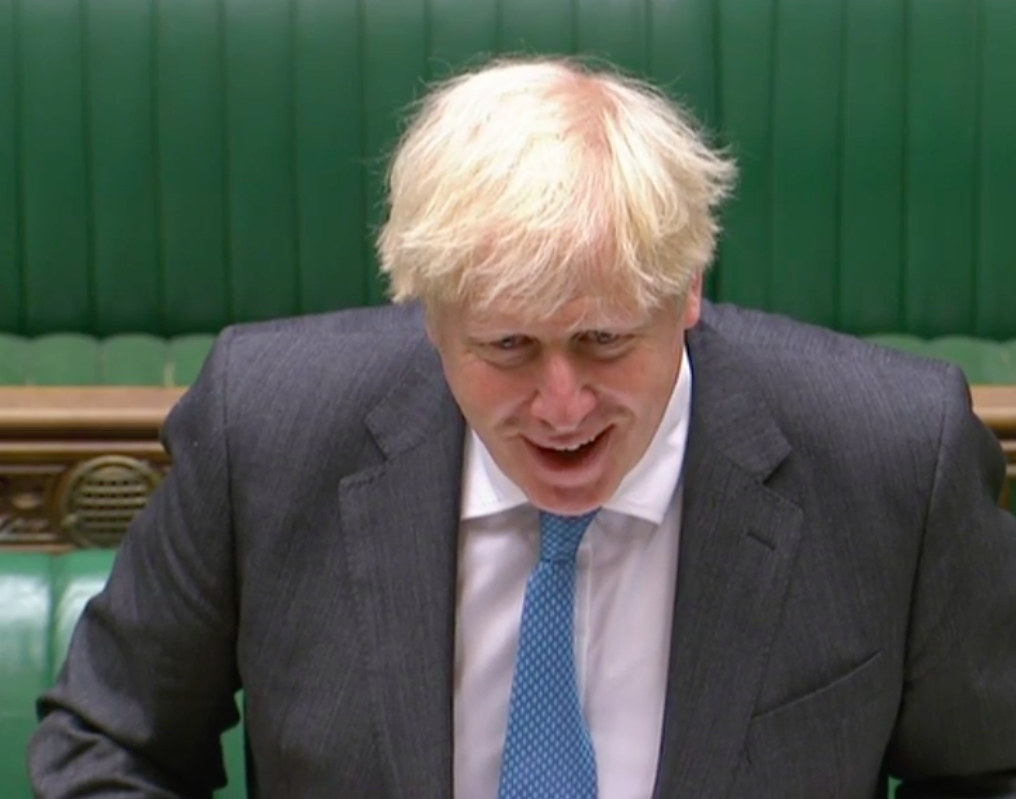 Boris Johnson at prime minister's questions (UK parliament)