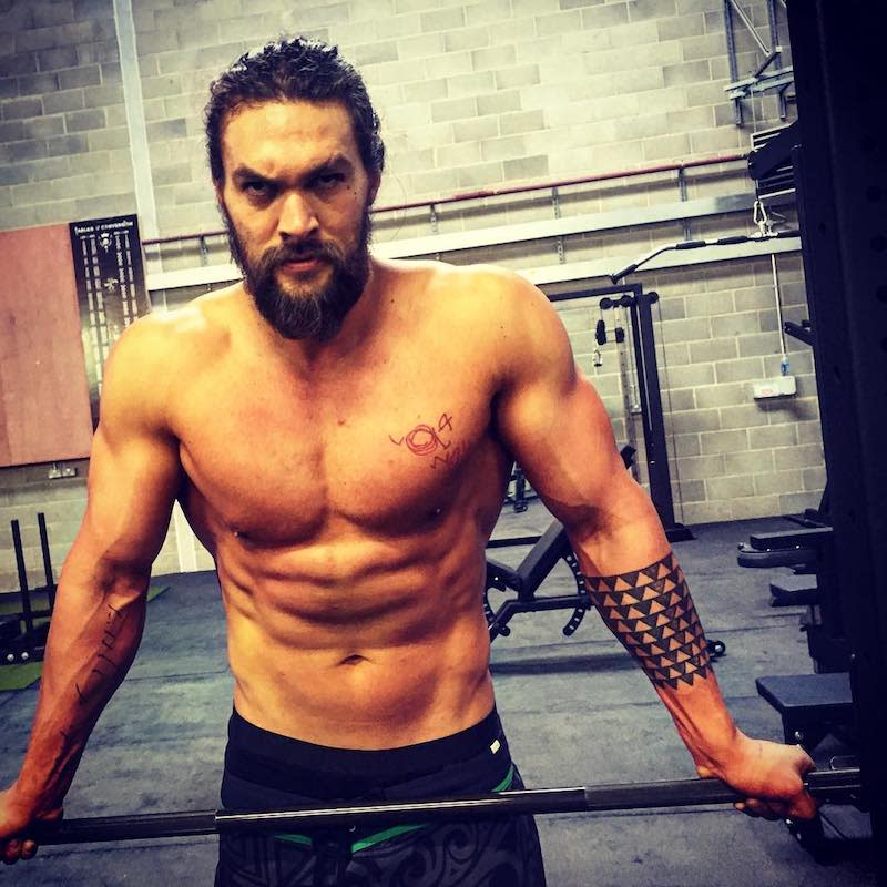 Jason Momoa’s serious gym time