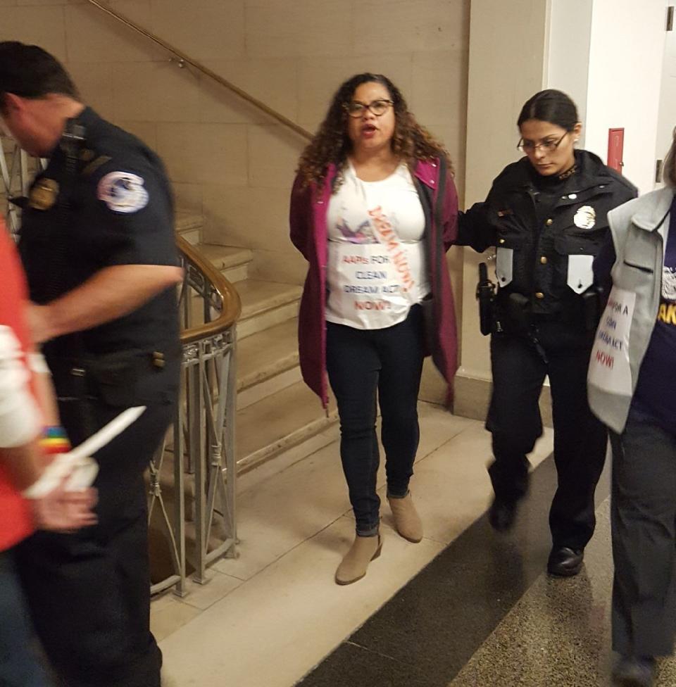 The protesters were gathered outside Speaker Paul Ryan's office. (Photo: Courtesy of APALA)