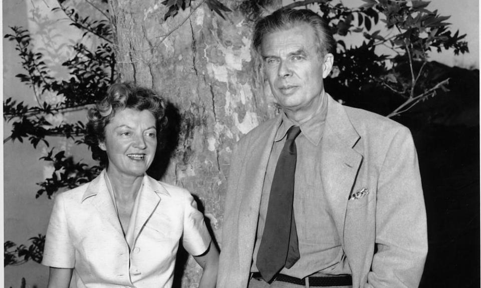 The novelist Aldous Huxley with his wife, Laura.