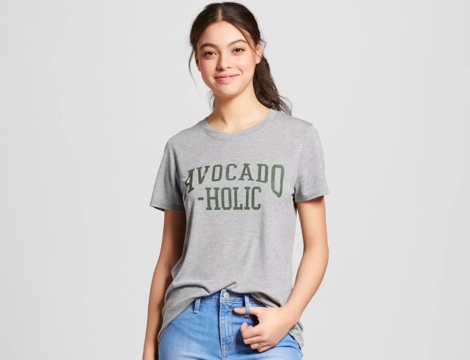 Women's Avocado-Holic Short Sleeve Crew Neck T-Shirt (Photo: Target)