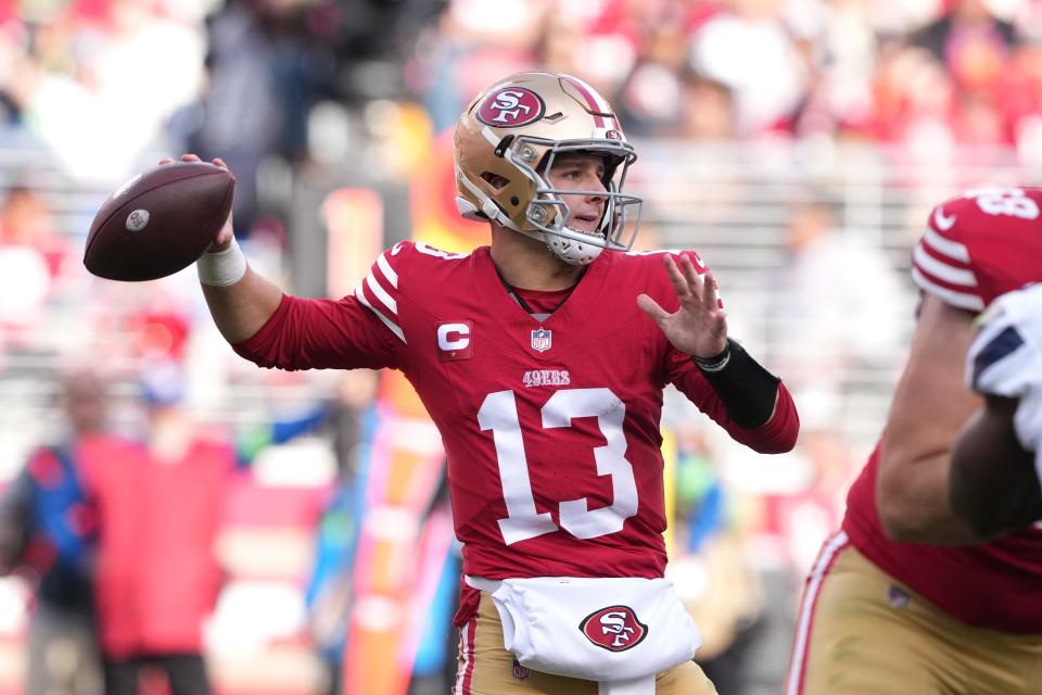 Quarterback Brock Purdy has led the 49ers to five consecutive wins, tossing 13 touchdown passes to only two interceptions over that span. He's now the No. 4 fantasy QB on the season.