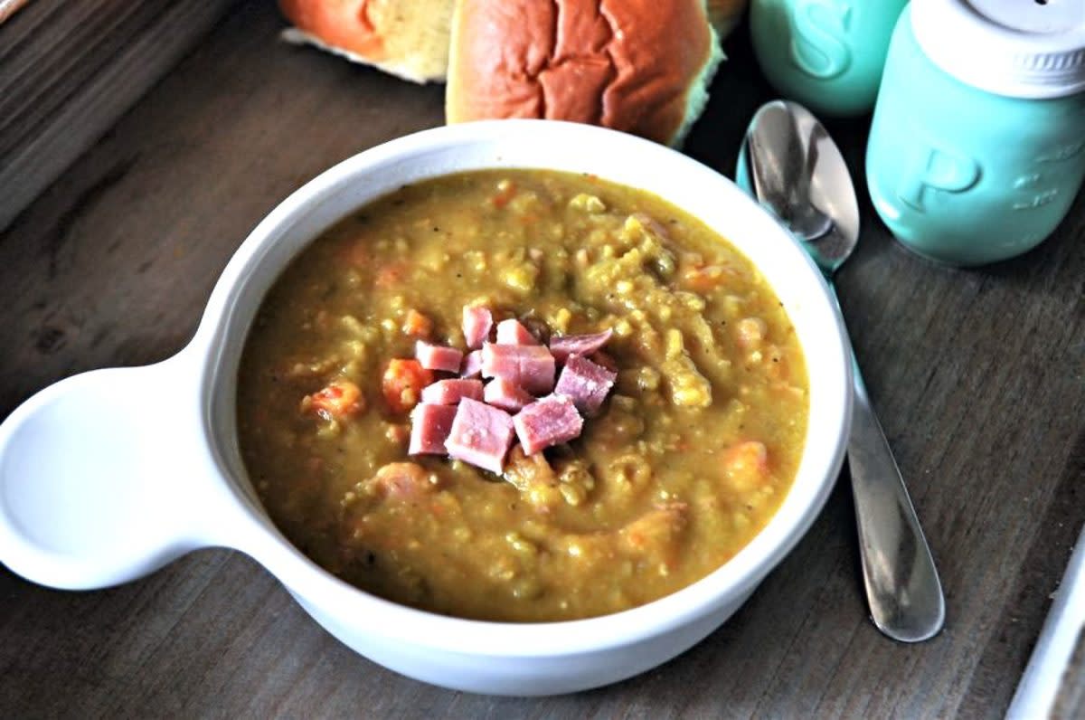 <p>Krista Marshall</p><p>This vintage recipe never gets old thanks to deep flavor from simple ingredients.<br></p><p><strong>Get the recipe: <a href="https://parade.com/1129086/kristamarshall/slow-cooker-split-pea-soup-recipe/" rel="nofollow noopener" target="_blank" data-ylk="slk:Slow Cooker Split Pea Soup;elm:context_link;itc:0;sec:content-canvas" class="link rapid-noclick-resp">Slow Cooker Split Pea Soup</a></strong></p>