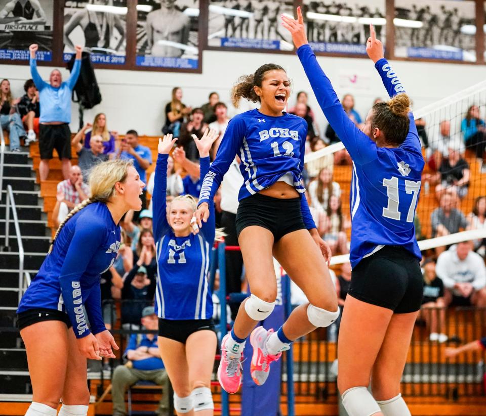 during the CCAC championship game at Barron Collier High School on Thursday, Oct. 5, 2023.