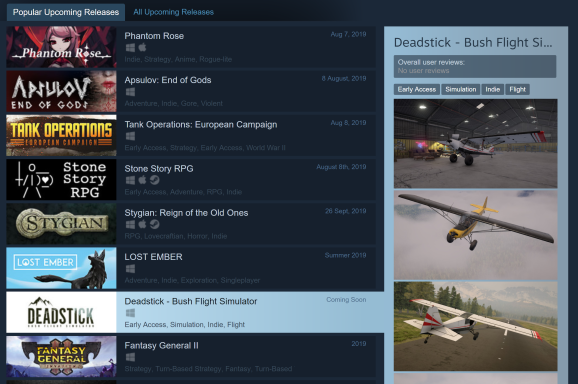 I just added Deadstick to my wishlist, and I am confident that it is actually going to come out soon.